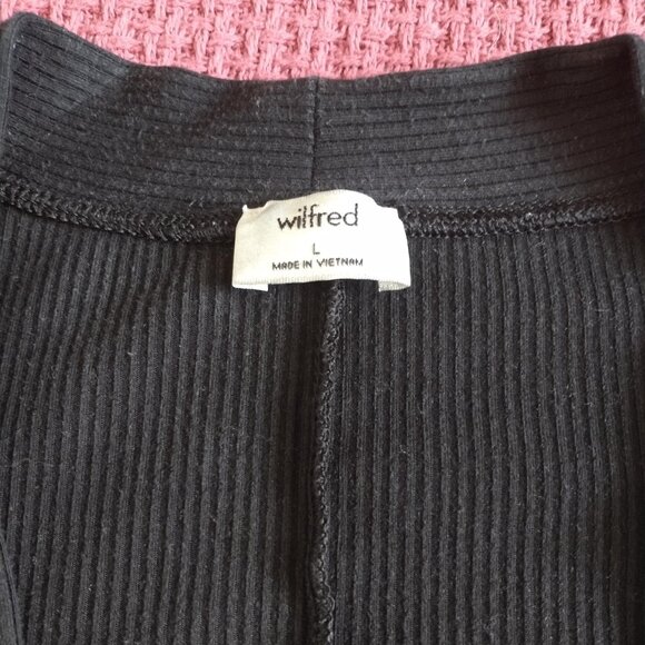 Wilfred Ines Long-Sleeve Ribbed Knit Stretch Midi Dress in Black - Picture 9 of 13